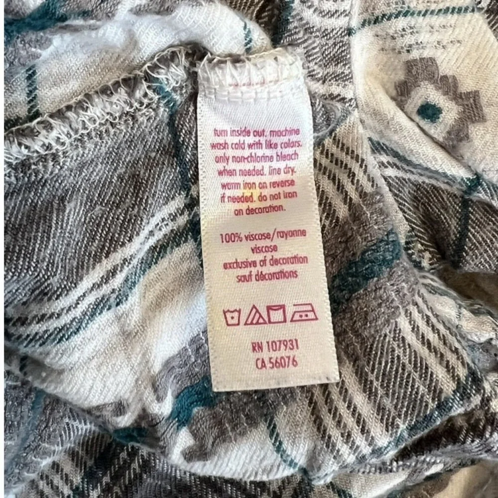 Justice Girls Plaid Lace Trim Cold Shoulder Long Sleeve Shirt Cowgirl Size 8‎